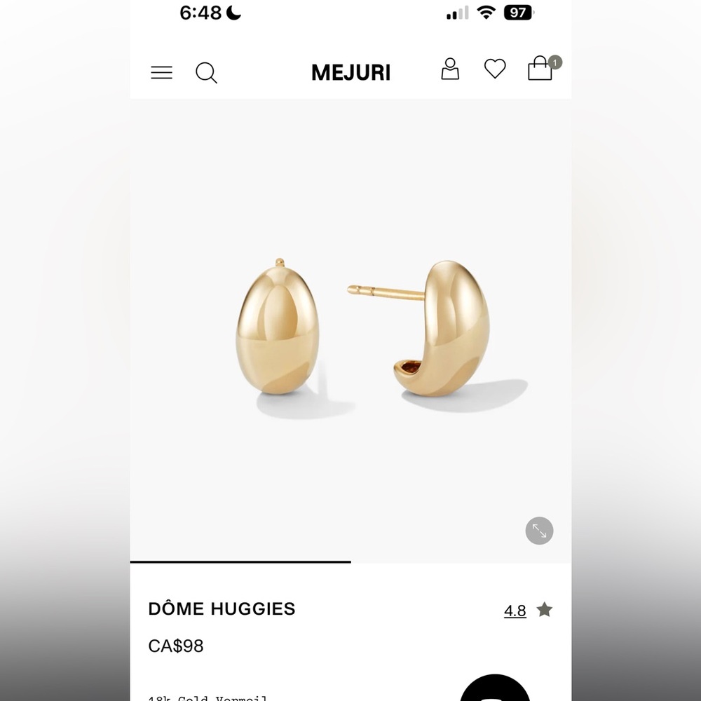Mejuri Gold Plated Dome Earrings